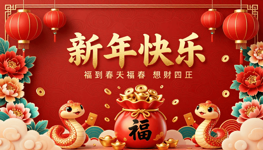 传统纹样素材：新春大吉：传统中国风新年海报设计
