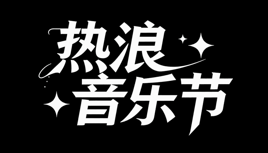 创意字体设计素材：热浪音乐节：抽象字体设计，炫酷潮流