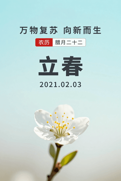 低饱和度素材：春日立春海报：万物复苏与新生希望