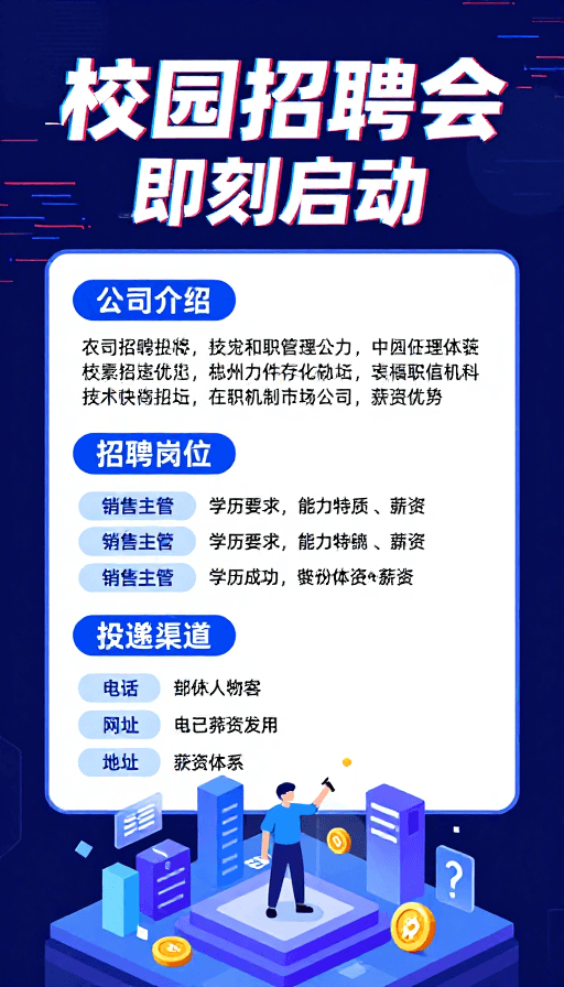 现代设计素材：科技感校园招聘会：动态视觉设计引导职业机遇
