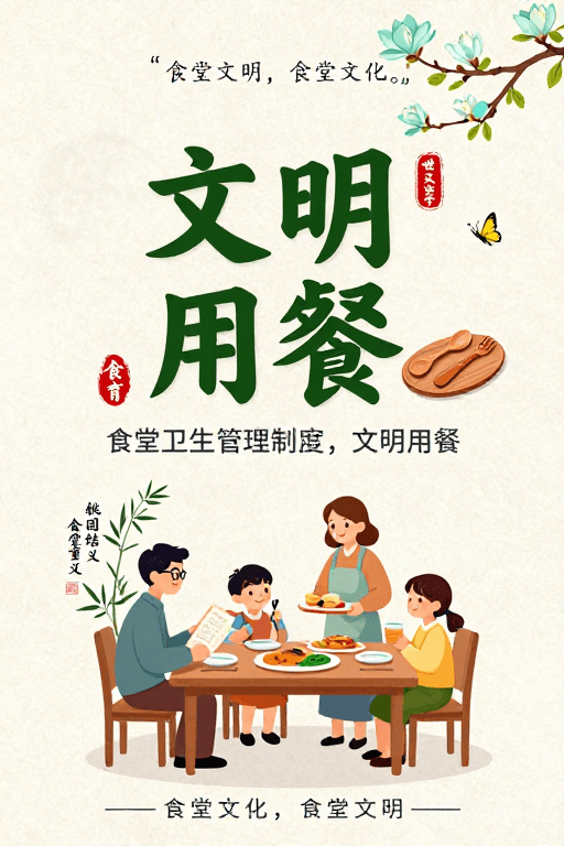 校园文化素材：书香润食堂 水墨绘文明