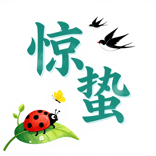 春季插画素材：惊蛰春启：水彩手绘节气海报