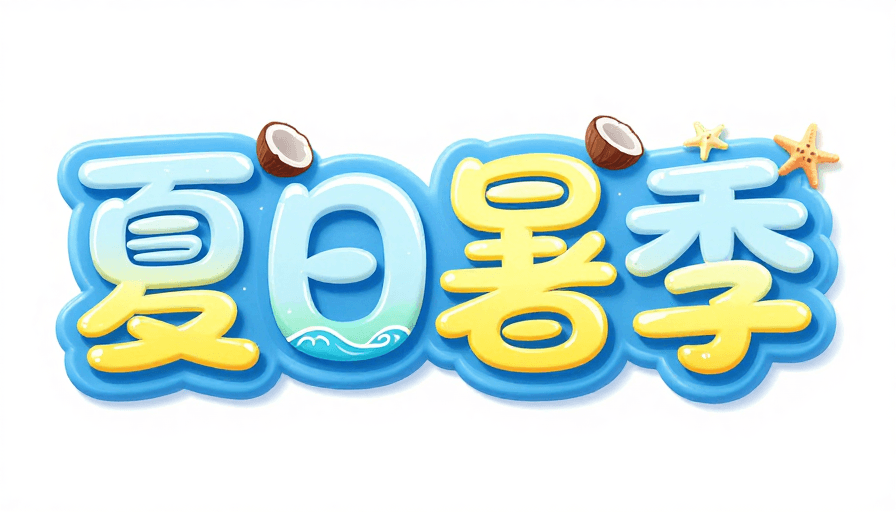 清凉主题素材：夏日狂暑季：活力卡通字体设计