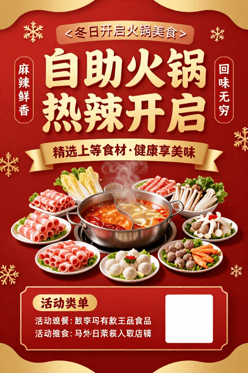 火锅促销素材：冬日自助火锅盛宴 热辣开启