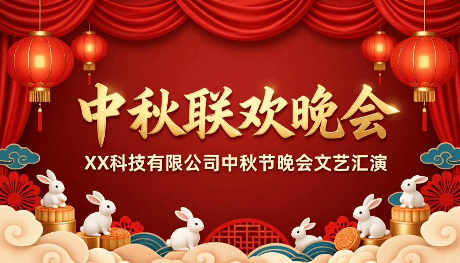 文化符号素材：中秋喜庆中国风晚会海报