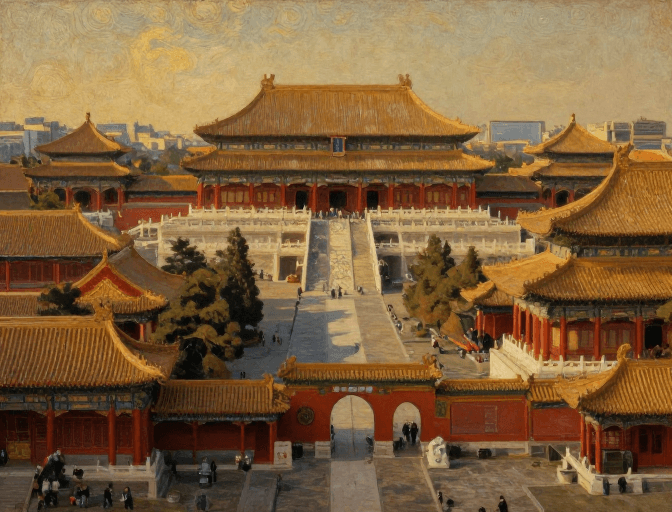 光影艺术素材：奢华古建群：伦勃朗光影下的中国古典之韵