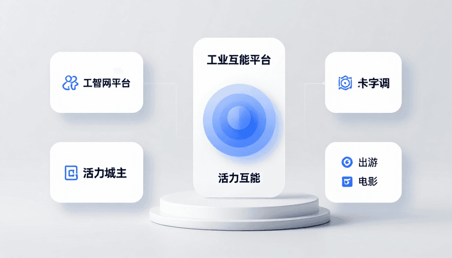 工业科技素材：工业互联网平台：活力城主色下的科技与智能未来