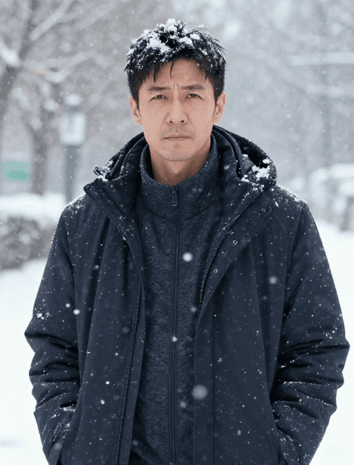 动感美学素材：雪域坚毅：动感美学的男子肖像画