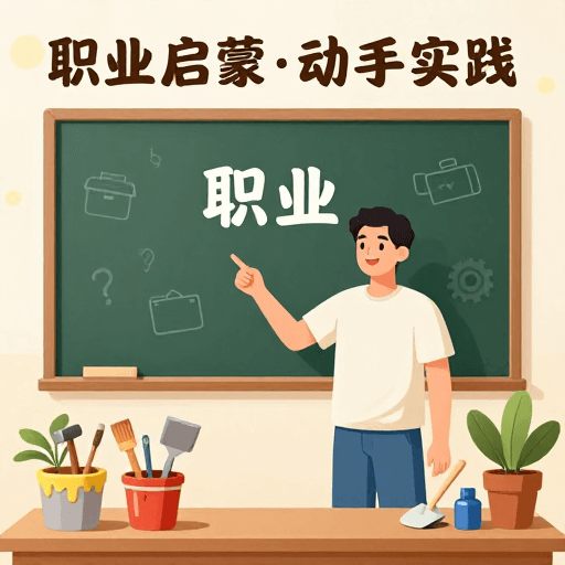 视觉引导素材：温暖插画：职业启蒙与动手实践指南