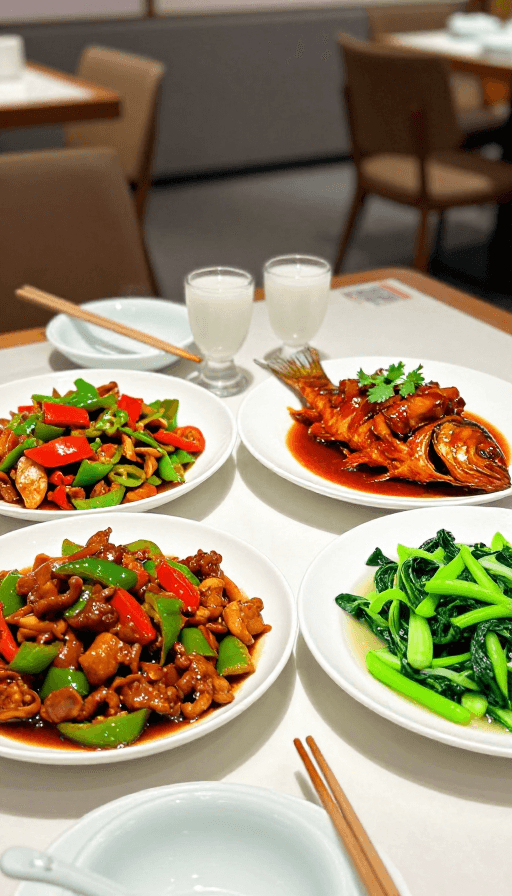 中式餐饮素材：中式美食：温馨餐桌上的家常菜与美酒时光