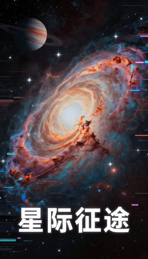 数字创意素材：星际故障：色彩斑斓的银河征途