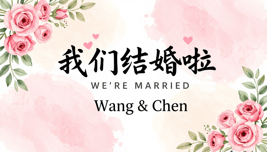 手绘花卉素材：淡雅水彩婚礼邀请函：温馨雅致风