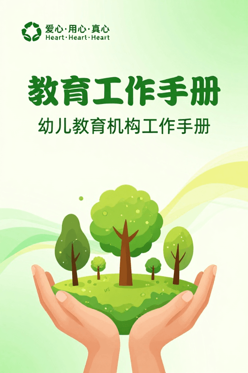 绿色渐变素材：幼儿教育工作手册：自然治愈风公益设计