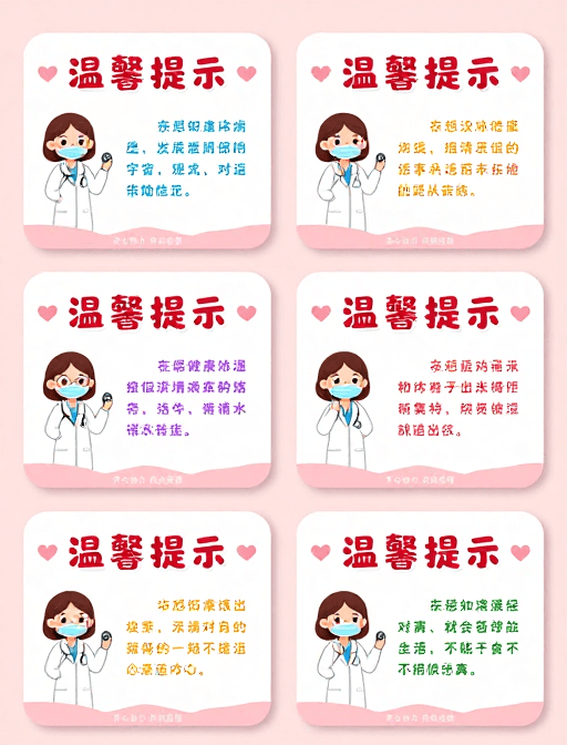 医疗宣传素材：马卡龙色系温馨医疗插画海报