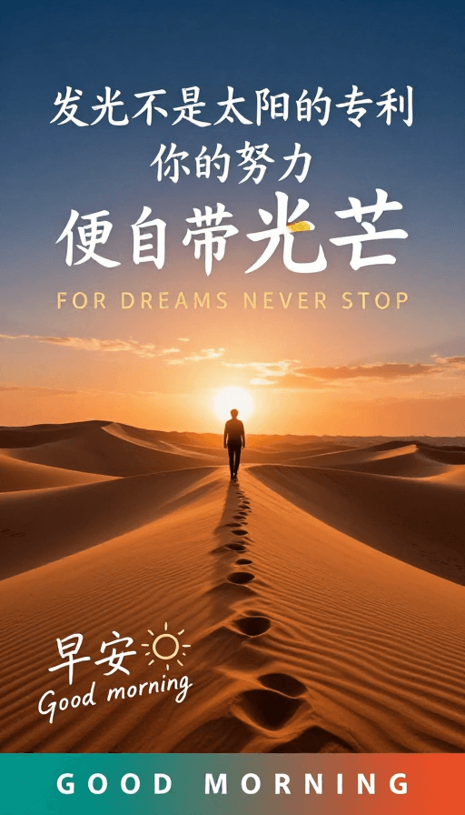 早安问候素材：晨光指引：你努力自有光芒的无限力量