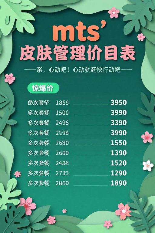 皮肤管理素材：春日生机·mts’皮肤管理价目表