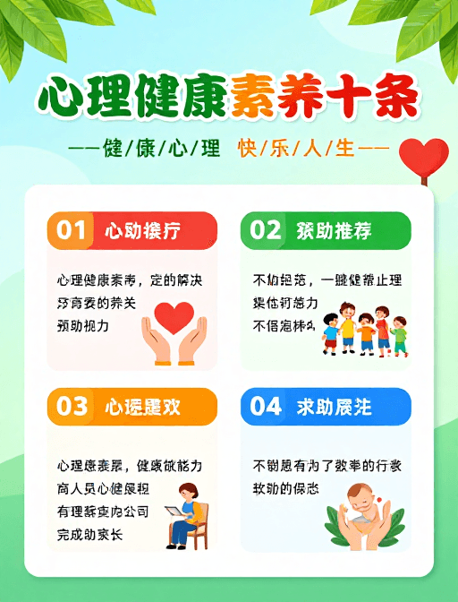 健康指南素材：心理健康素养十条：清新明快的健康指南