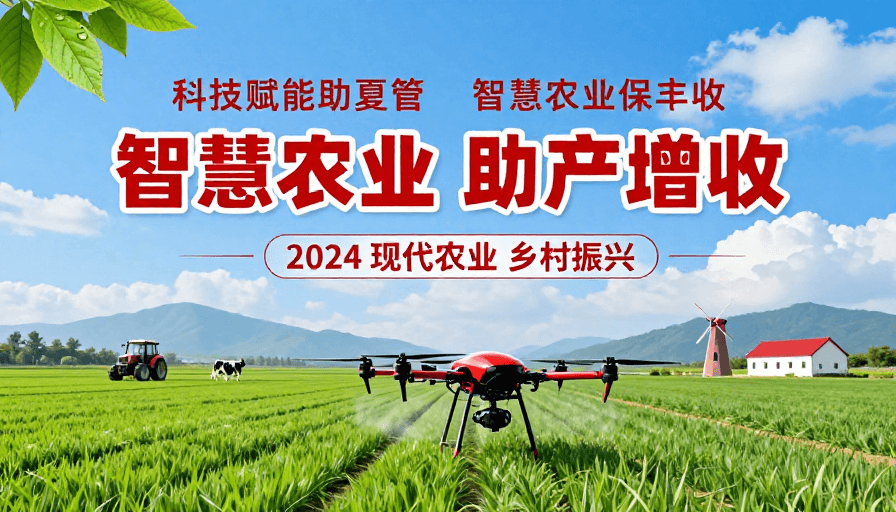 田园风光素材：智慧农业助力丰收：科技与自然共绘乡村新景