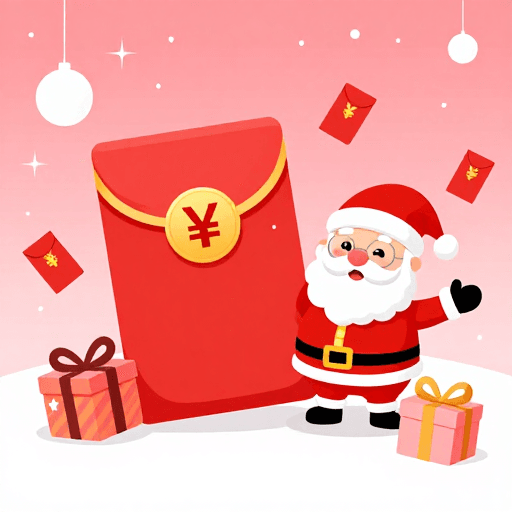 新年促销素材：冬日节庆红包：喜庆插画设计