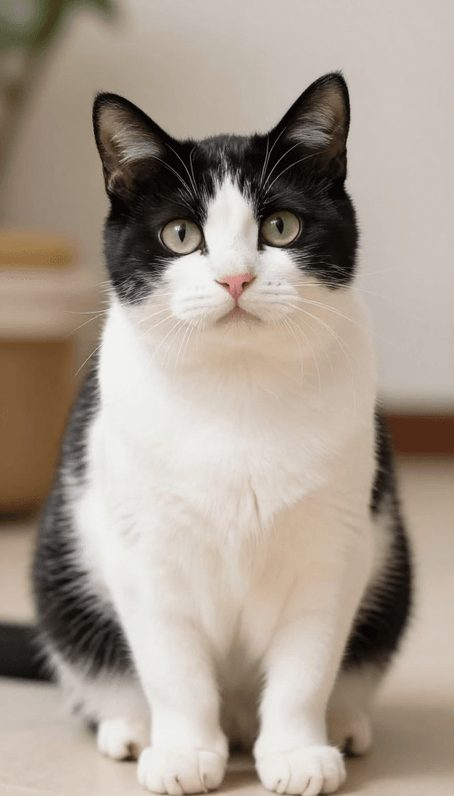 可爱素材：萌趣十足的活泼奶牛猫插画