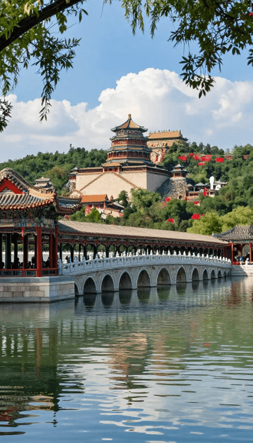 中国古典园林素材：颐和园：皇家园林与自然美景的和谐交响