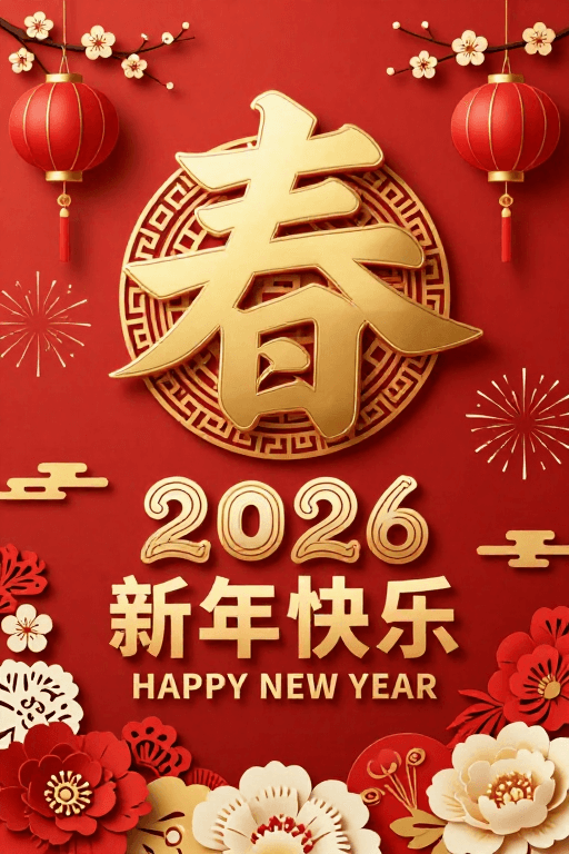 金色装饰素材：金红新春贺岁海报：传统艺术与现代设计融合