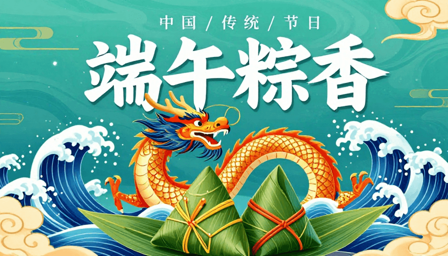 端午节素材：端午粽香：龙腾国潮非遗海报设计