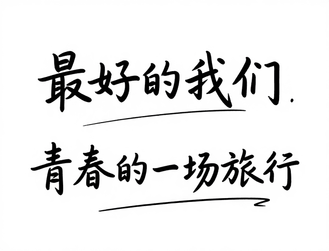 青春纪念素材：极简手写青春海报设计