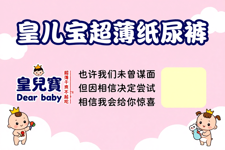 童趣插画素材：皇儿宝纸尿裤童趣呵护宝宝肌肤