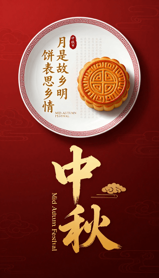 文化插画素材：中秋佳节：古典韵味与思乡情怀的融合