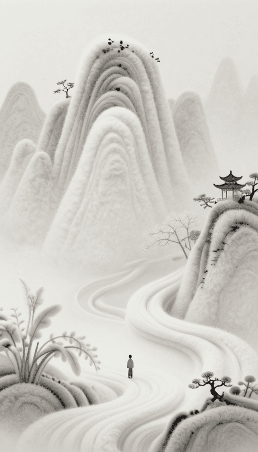 毛绒流体艺术素材：流动毛绒的中国山水意境