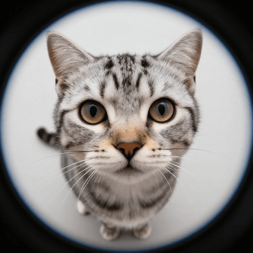 微距摄影素材：微距鱼眼捕捉美短萌猫瞬间，8K高清写真