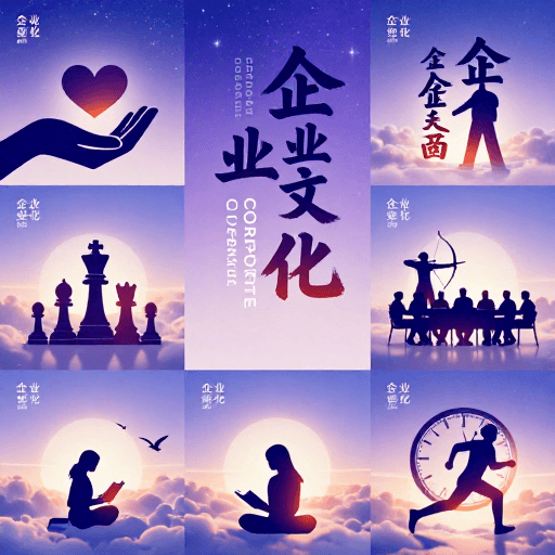 剪影插画素材：梦幻渐变星空云海：企业文化剪影插画系列
