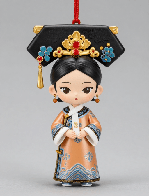 历史题材素材：明代宫廷娘娘吊卡：古典风华与历史韵味