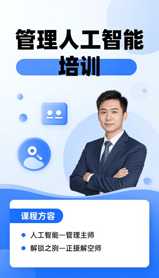 科技海报素材：智启未来：人工智能管理培训宣发