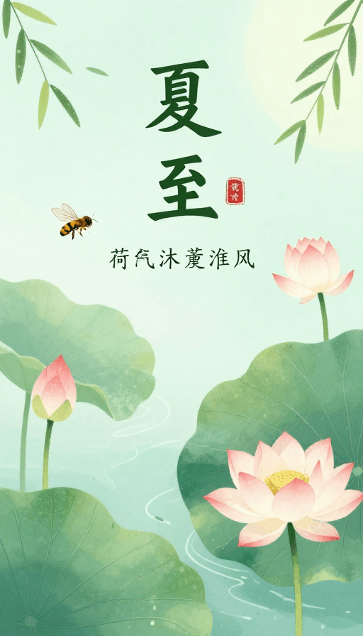 夏至素材：夏至荷塘：榴花蝉鸣，新茶迎薰风