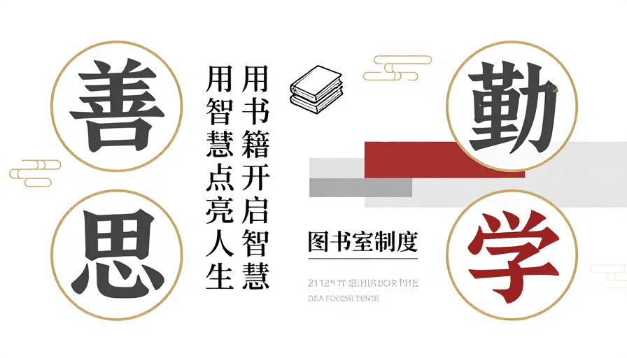 书法字体设计素材：简约中式文化海报：善思勤学之美