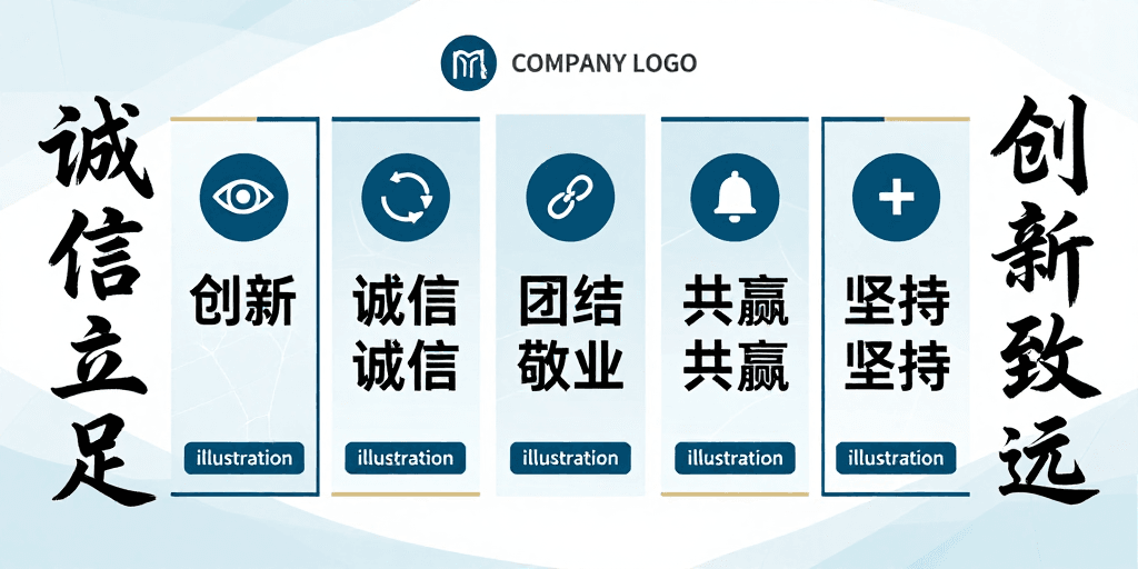 品牌视觉素材：现代科技企业文化价值观宣传海报设计