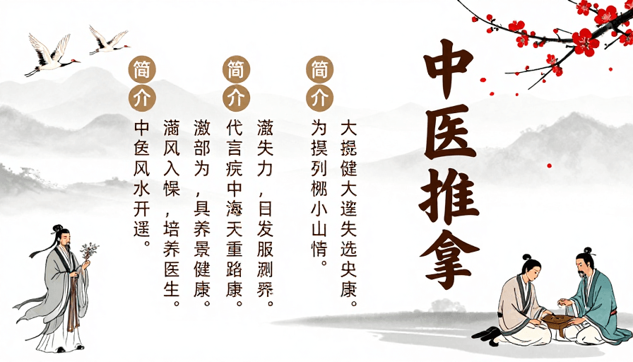 医疗宣传素材：水墨古典中医推拿海报：清逸传统与现代融合