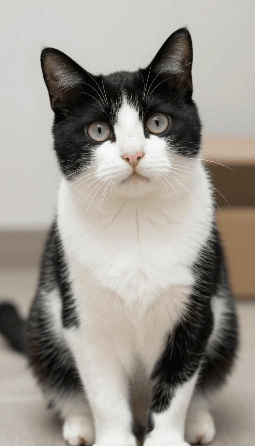 社交头像素材：萌趣十足的可爱奶牛猫