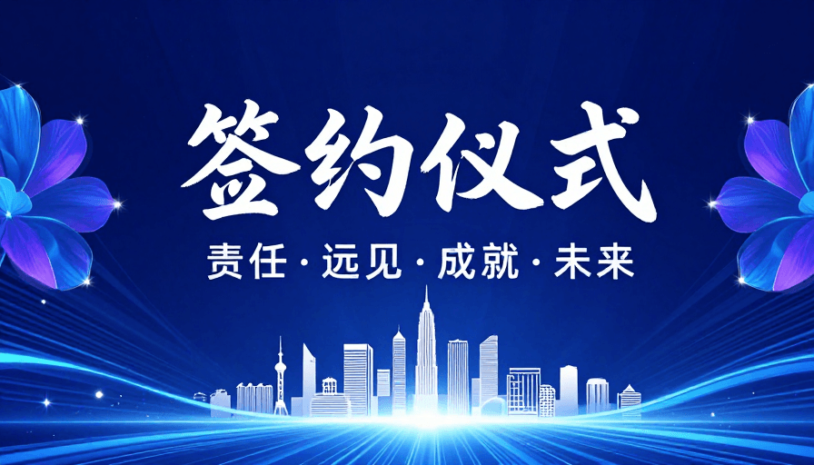 未来都市素材：科技签约仪式：责任远见成就未来