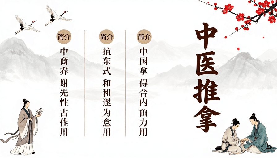 文化宣传素材：中国风水墨中医推拿艺术海报