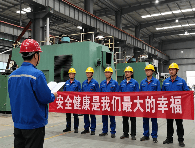 冷灰调摄影素材：安全健康宣传：工业现场工程师指导工人会议