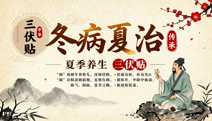 冬病夏治素材：古韵中医·冬病夏治传统养生海报设计