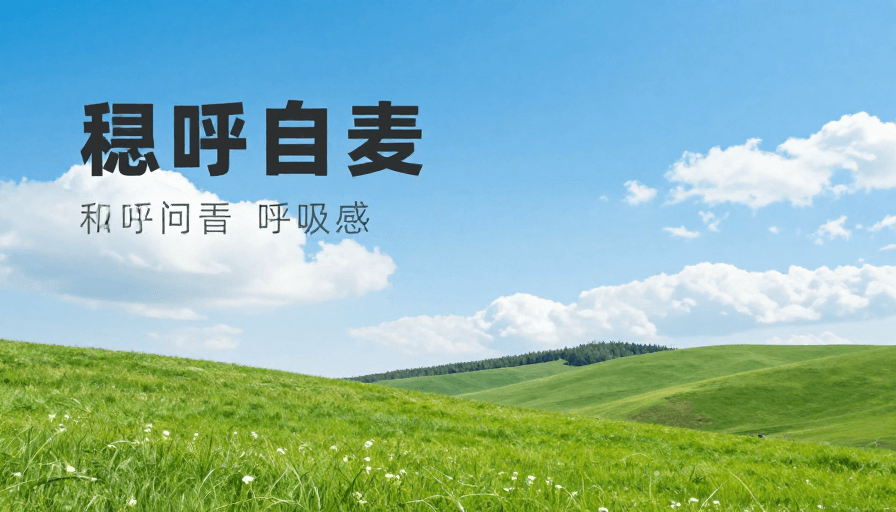 草原景观素材：翠岭云海：治愈系自然风景海报