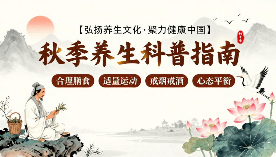 古典美学素材：水墨秋色养生指南：古韵传承健康理念