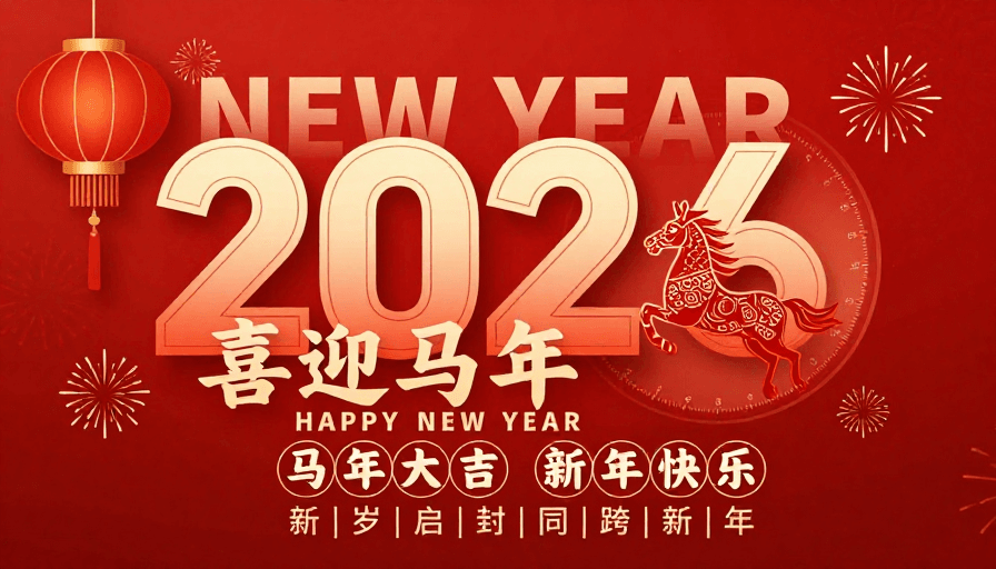 马年庆典素材：浓郁中国风2026马年新年海报设计