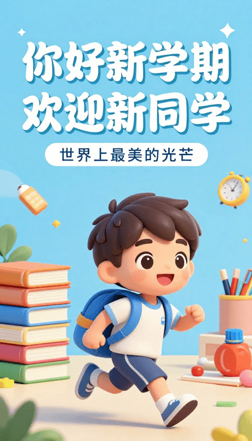 学习主题素材：活力满满新学期，欢迎新同学