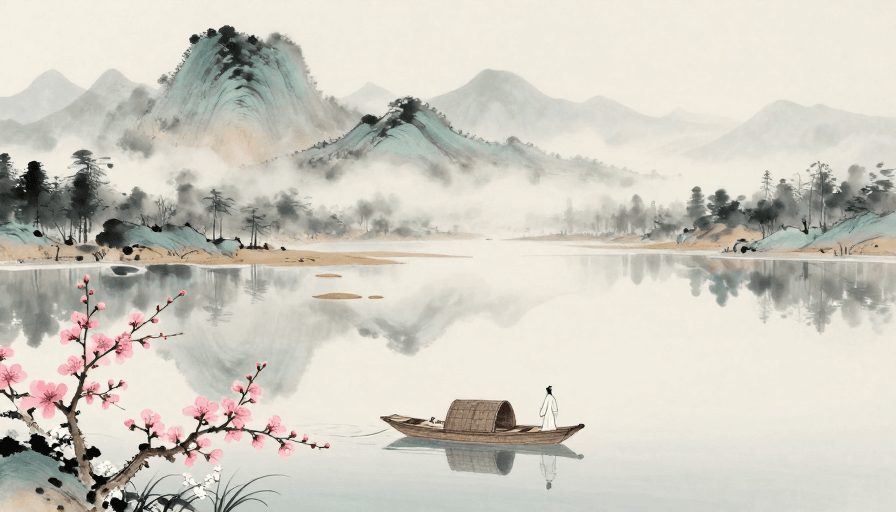 水墨山水素材：水墨山水意境留白