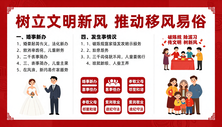 公益宣传素材：文明新风引领 移风易俗公益海报设计